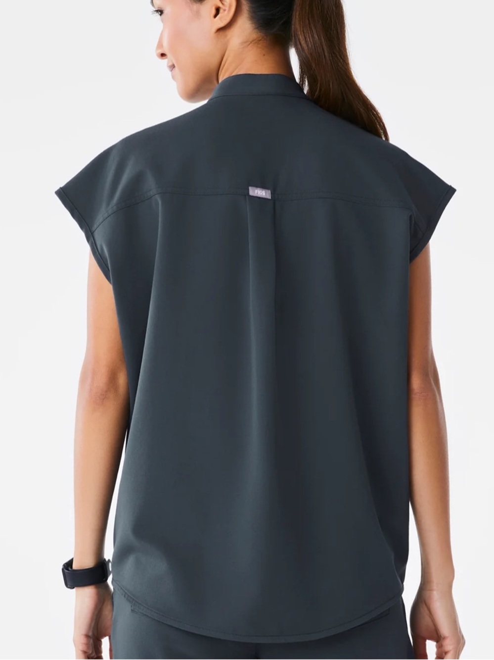Figs Rafaela Oversized Scrub Top Dark Harbor Medium - Picture 4 of 11